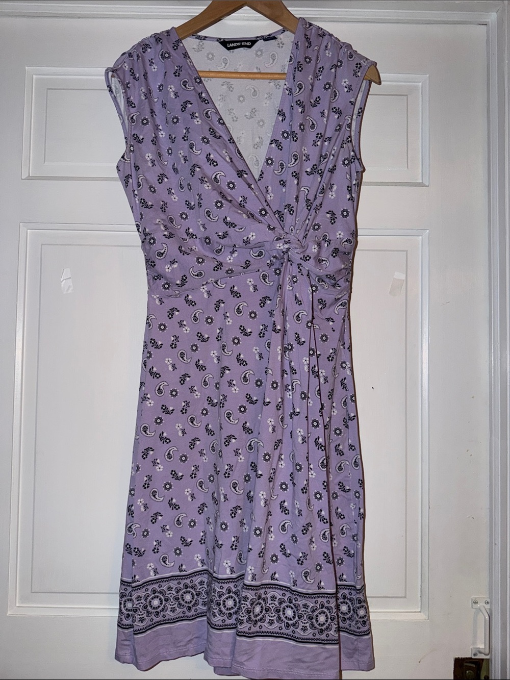 Lands' End Lilac Paisley Wrap Dress